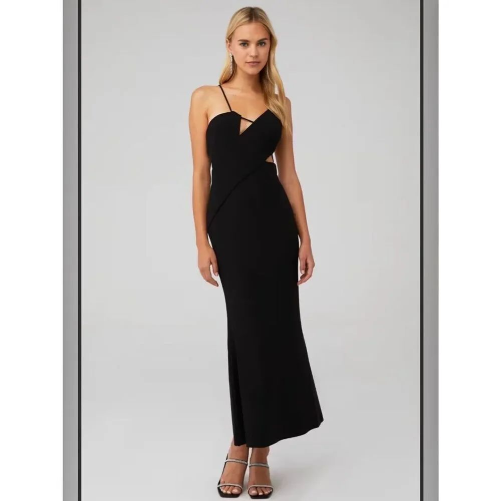 Significant Other Women's Poet Asymmetrical Maxi Dress in Black Size US 4